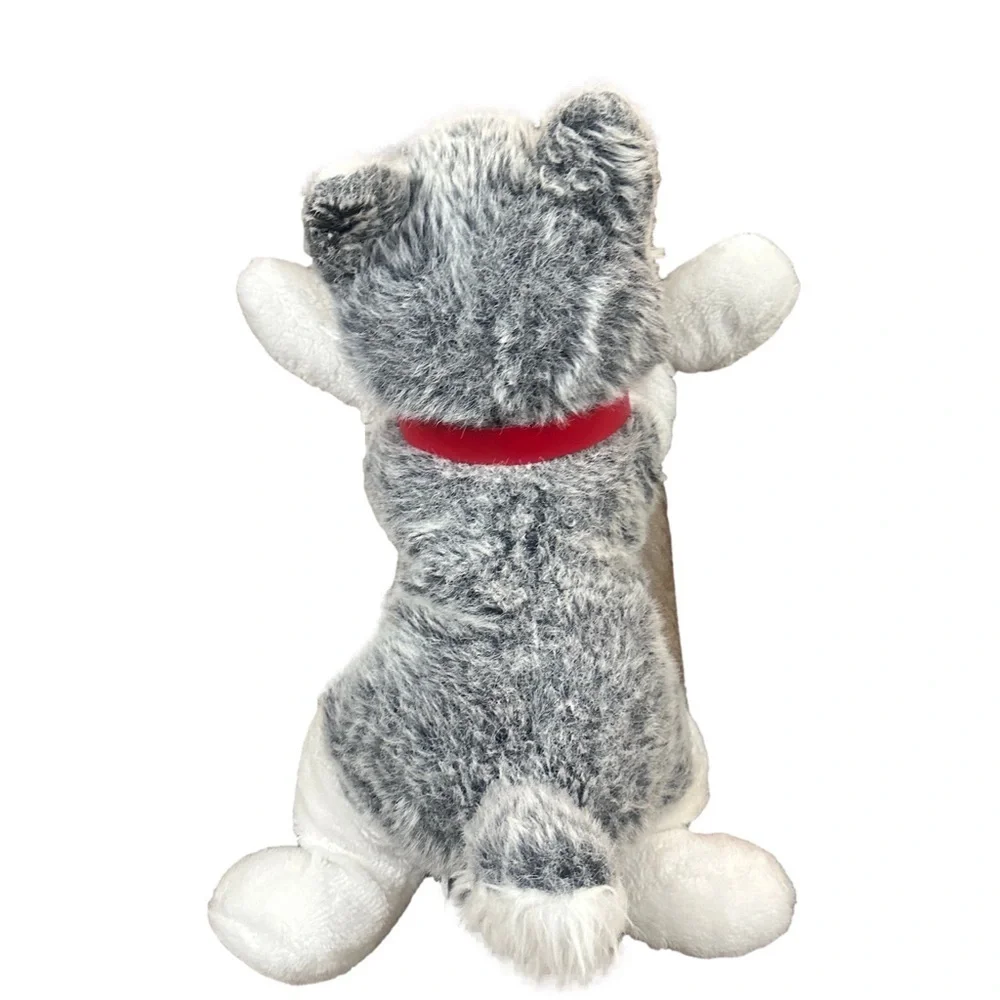 Vintage Husky Dog Wolf Plush Blue Eyes Realistic Stuffed Animal 24” Plastic Nose